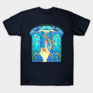 Art Nouveau stained glass window T-Shirt